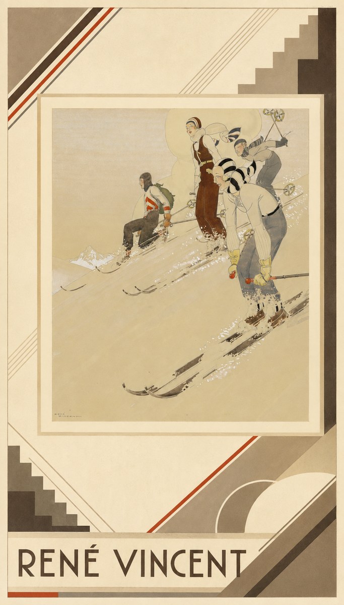 René Vincent Skiers No4 - Affiche