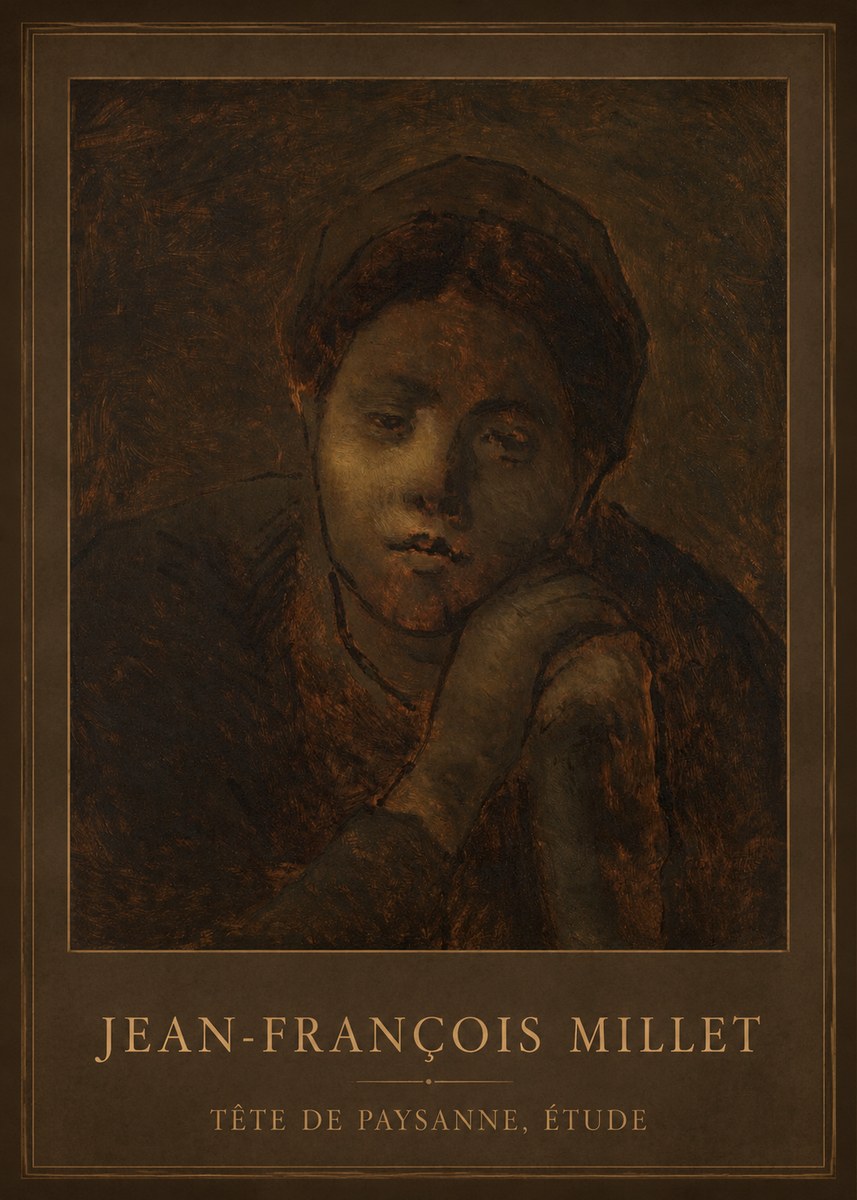 Jean-François Millet Tête De Paysanne, Étude No2 - Affiche