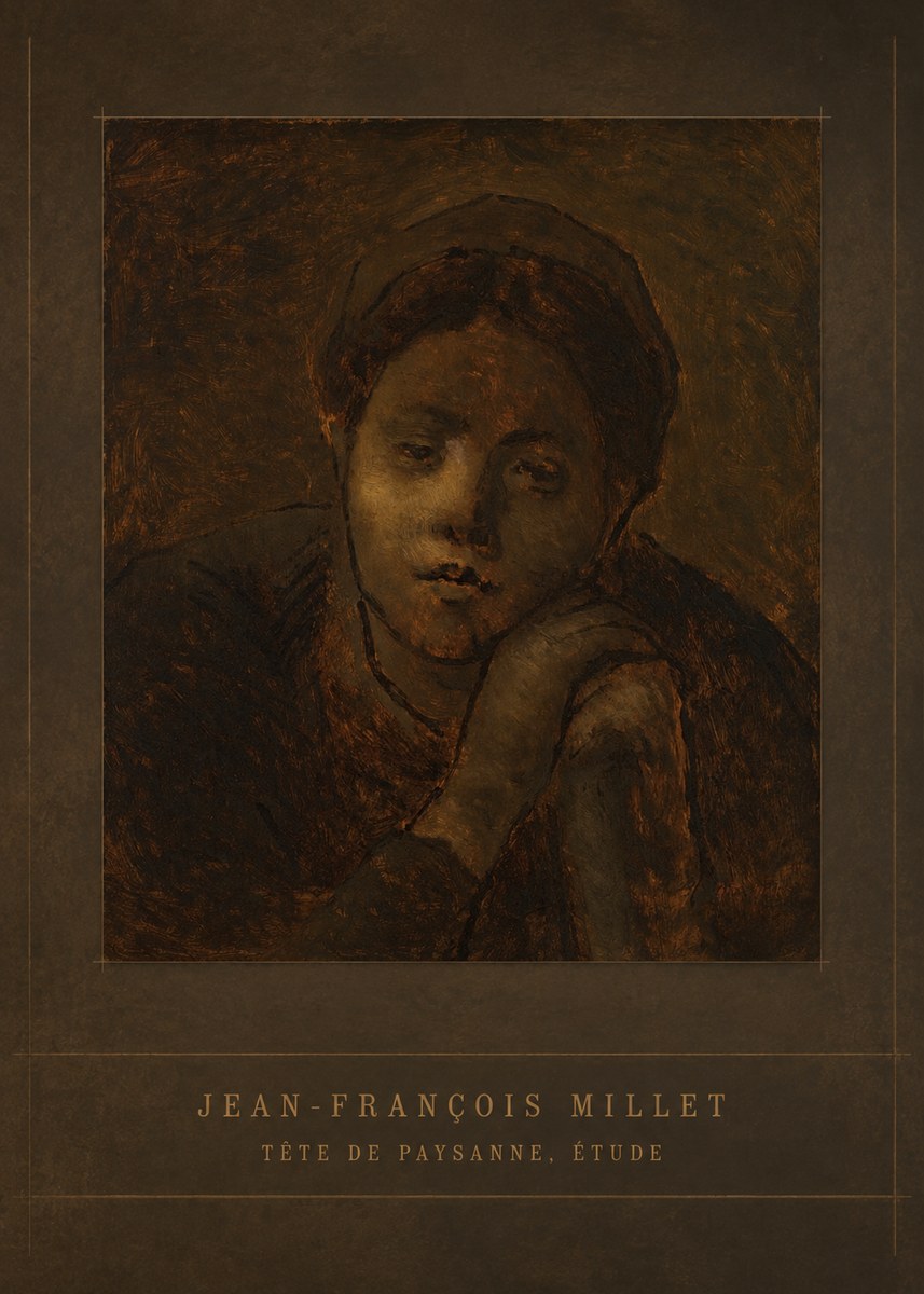 Jean-François Millet Tête De Paysanne, Étude No4 - Affiche