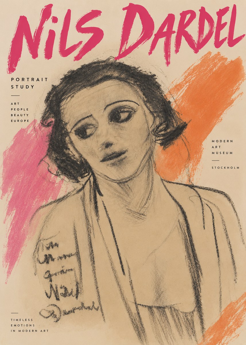 Nils Dardel Portrait Study No4 - Affiche