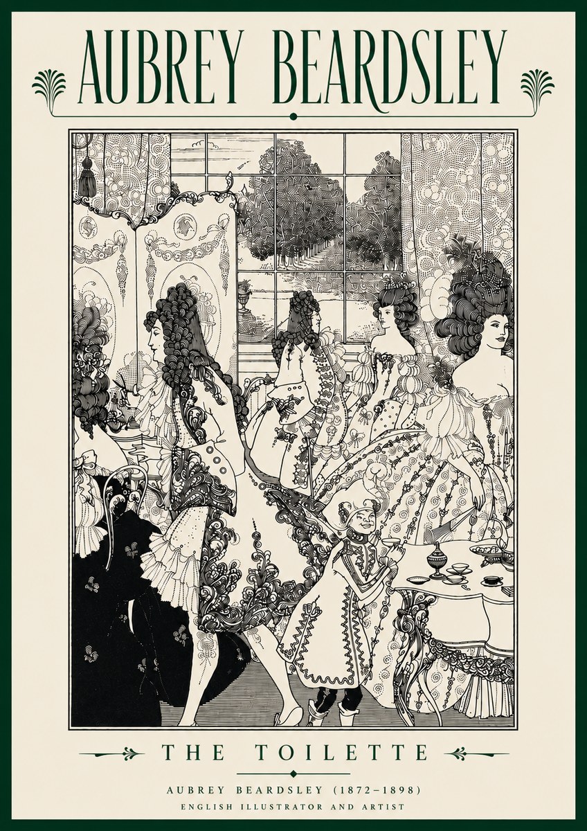 Aubrey Beardsley The Toilette No5 - Affiche
