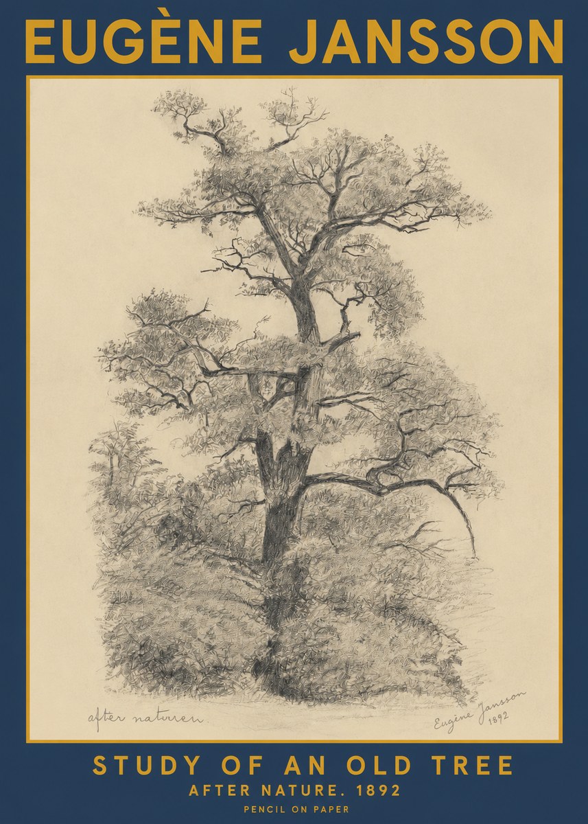 Eugène Jansson Study of an Old Tree No2 - Affiche