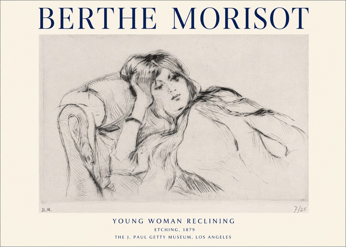 Berthe Morisot Young Woman Reclining I No1 - Affiche