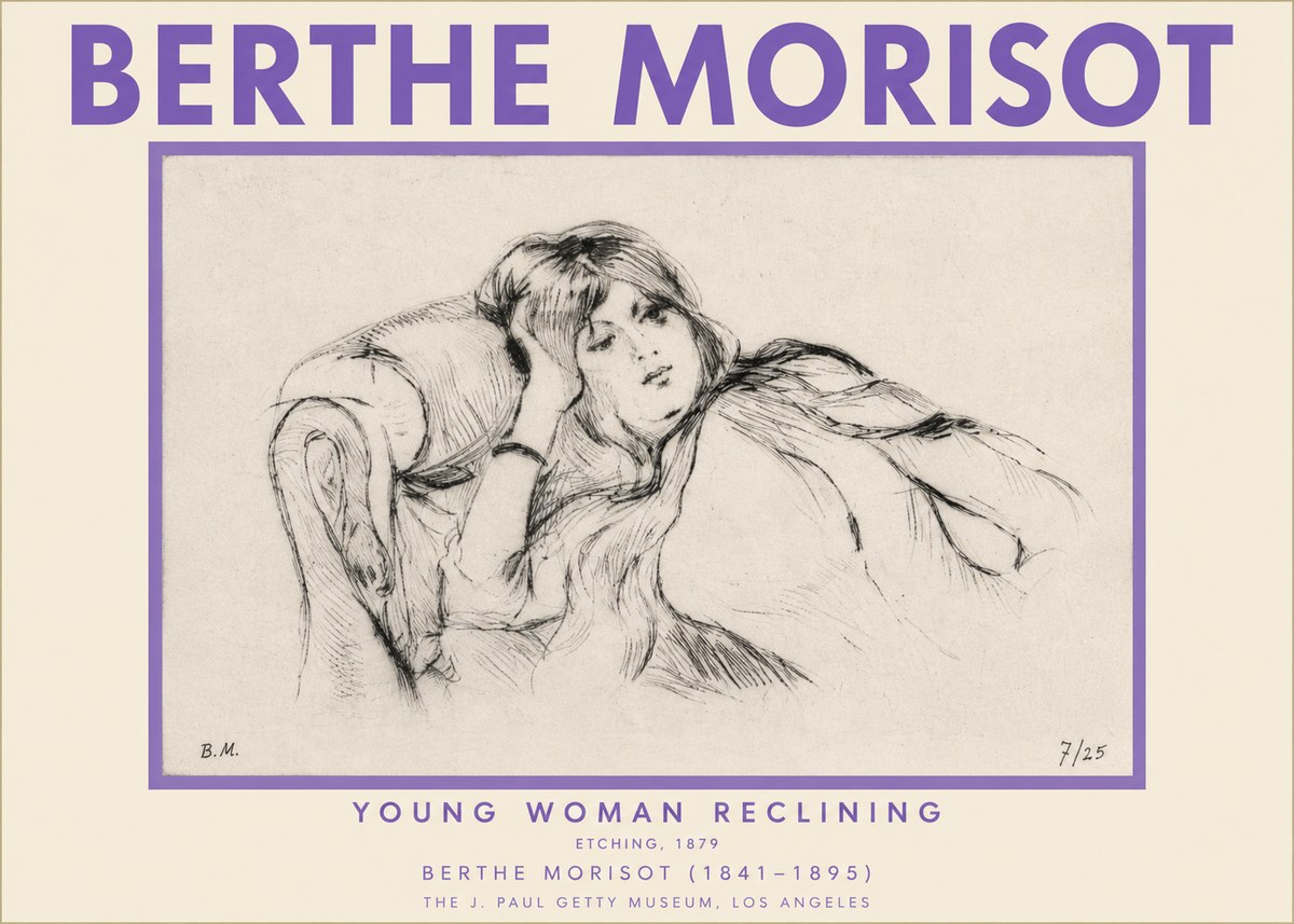 Berthe Morisot Young Woman Reclining I No2 - Affiche