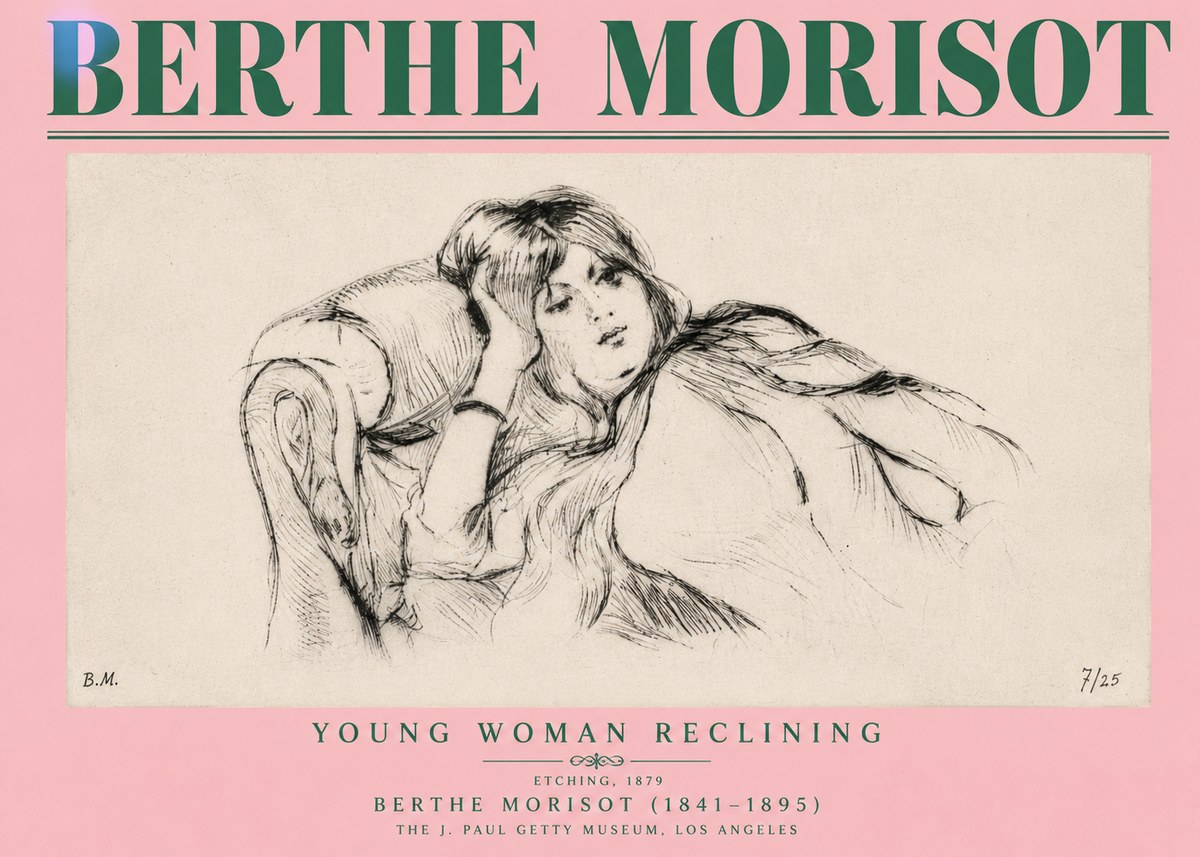Berthe Morisot Young Woman Reclining I No4 - Affiche