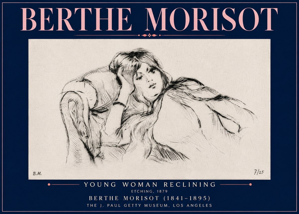 Berthe Morisot Young Woman Reclining I No5 - Affiche
