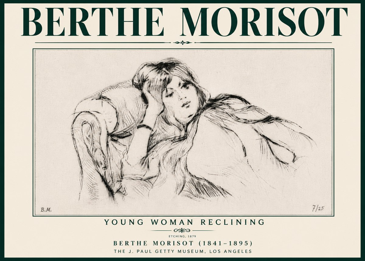 Berthe Morisot Young Woman Reclining I No6 - Affiche