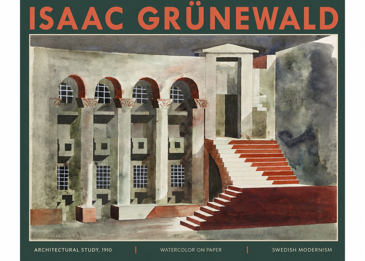 Isaac Grünewald Architectural Study, 1910 No2 - Affiche