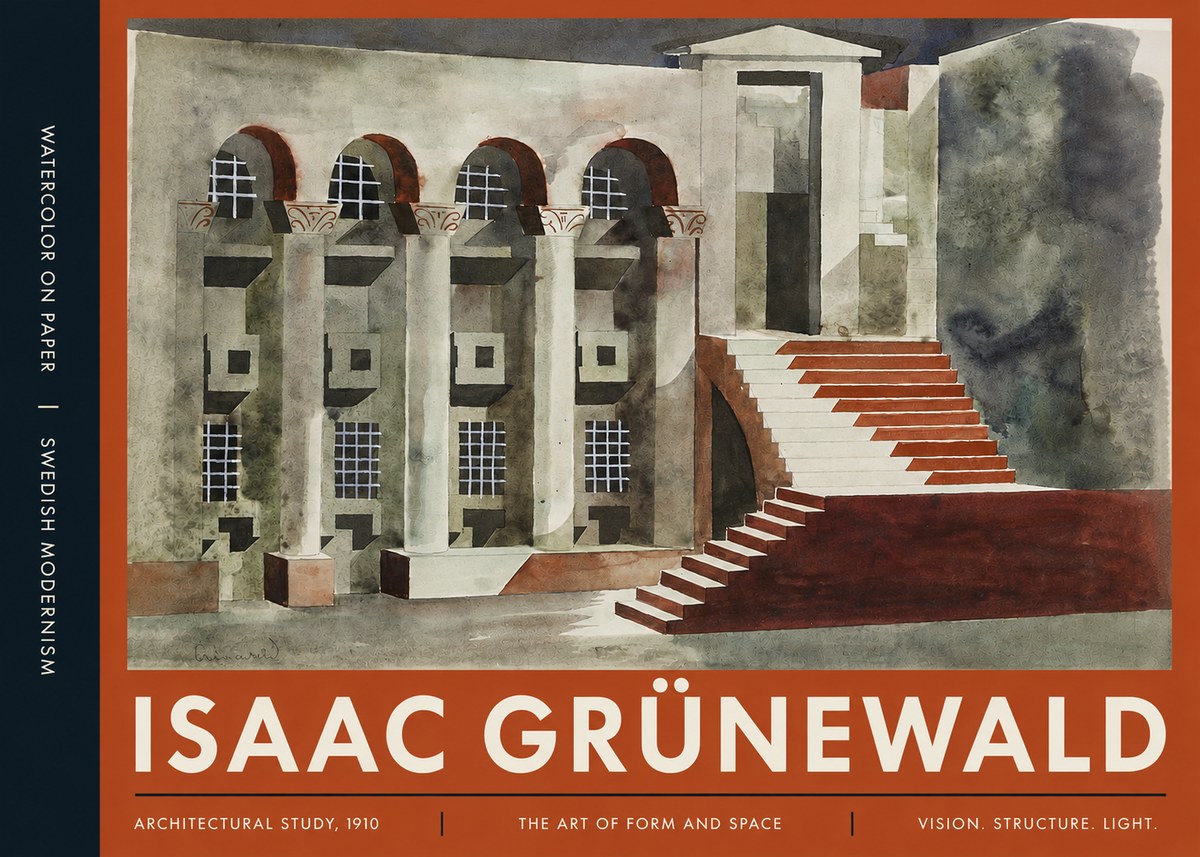 Isaac Grünewald Architectural Study, 1910 No4 - Affiche