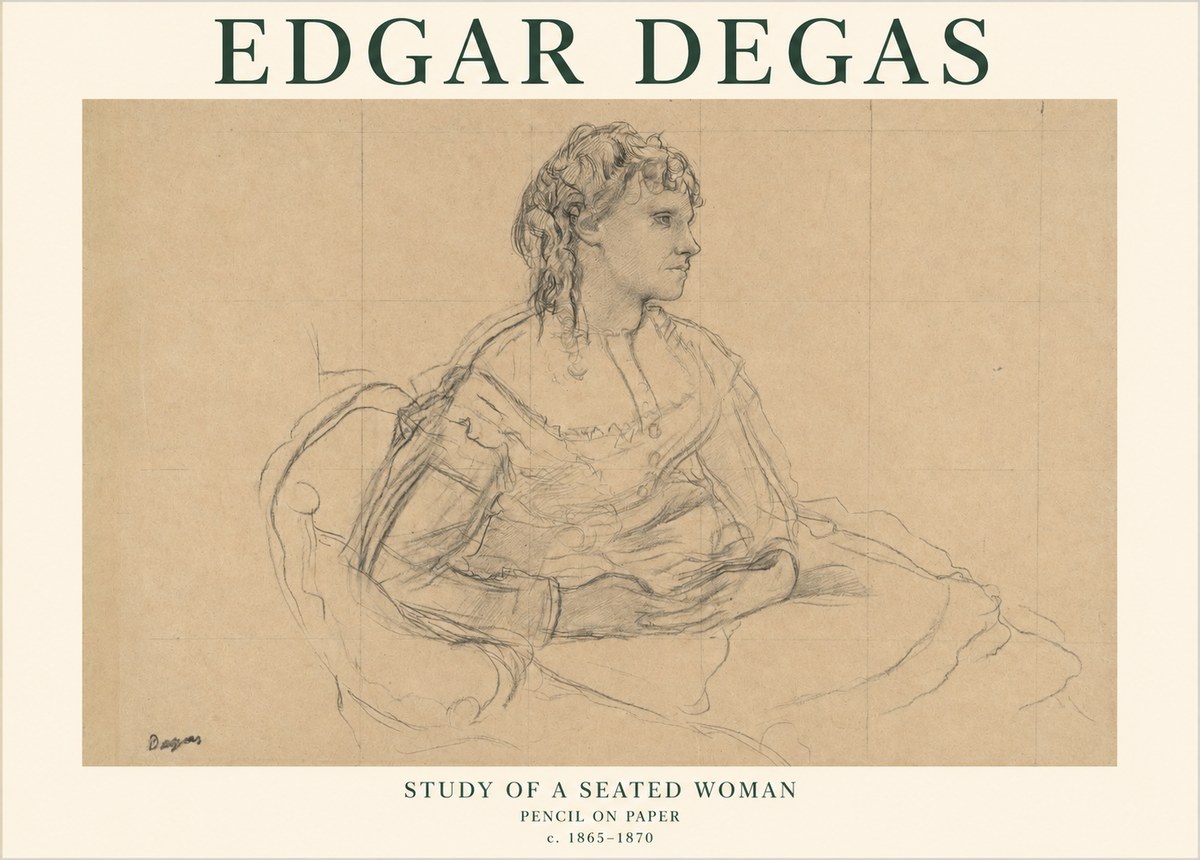 Edgar Degas Study of a Seated Woman No1 - Affiche