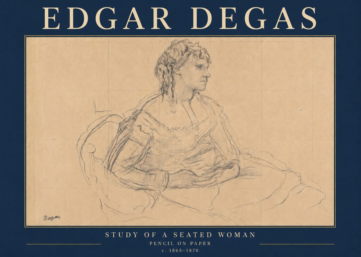 Edgar Degas Study of a Seated Woman No4 - Affiche