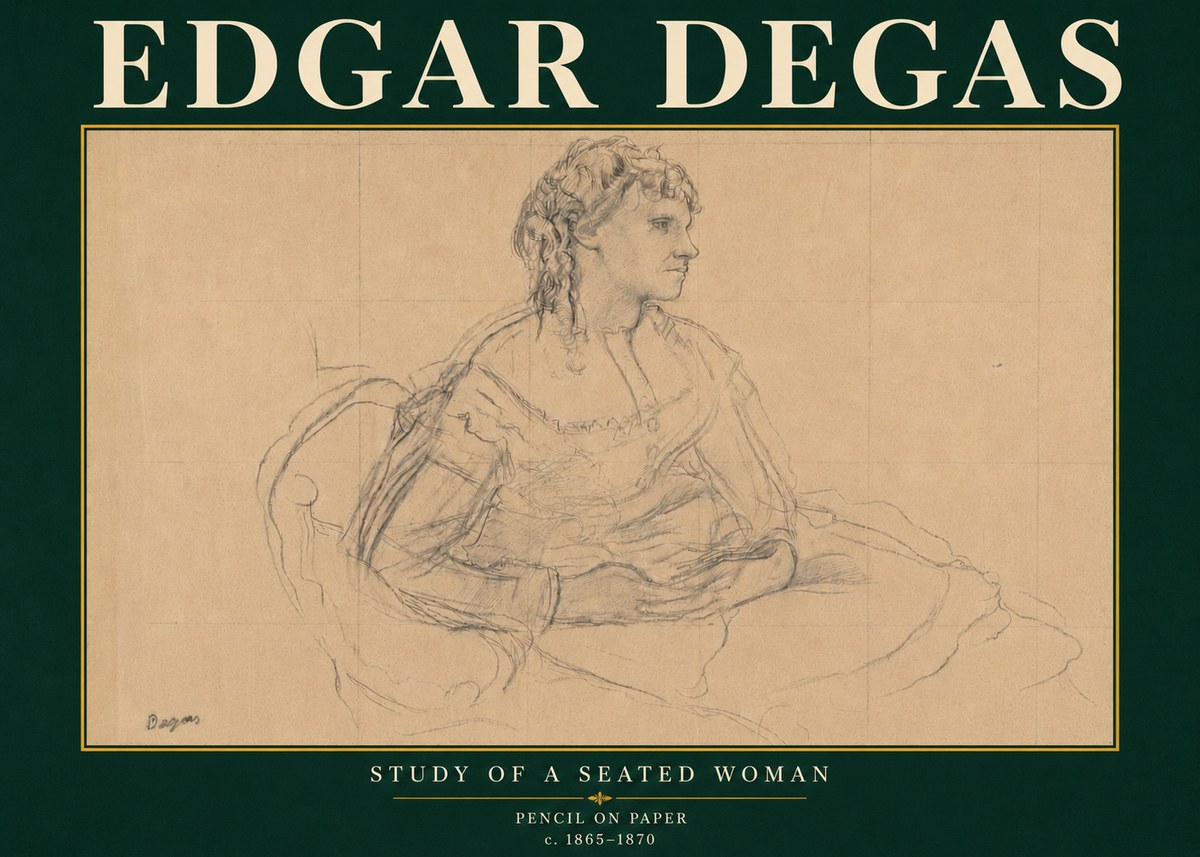 Edgar Degas Study of a Seated Woman No6 - Affiche