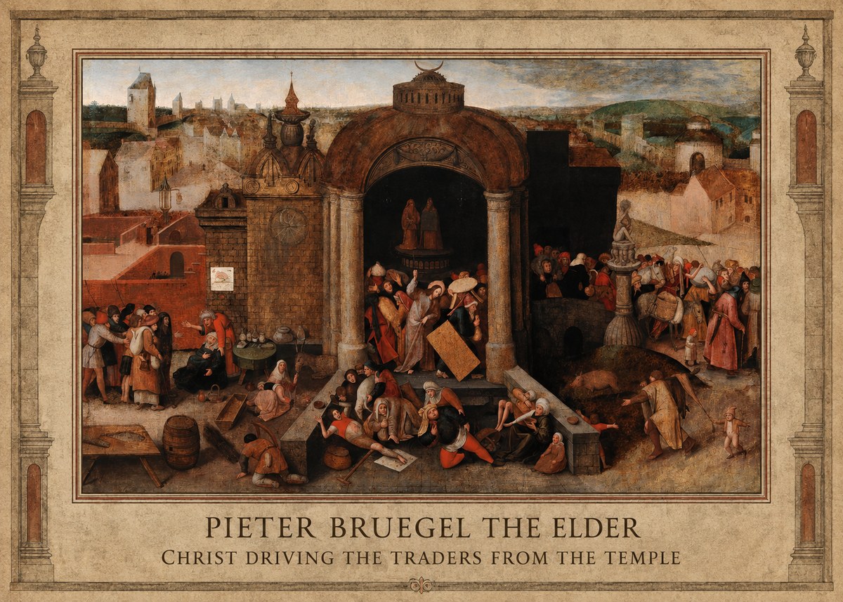 Pieter Bruegel Christ Driving the Traders from the Temple No1 - Affiche