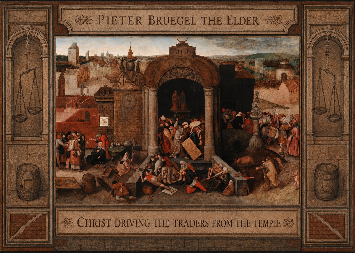Pieter Bruegel Christ Driving the Traders from the Temple No3 - Affiche