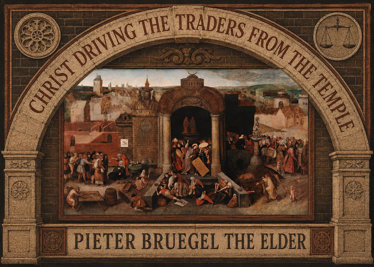 Pieter Bruegel Christ Driving the Traders from the Temple No6 - Affiche