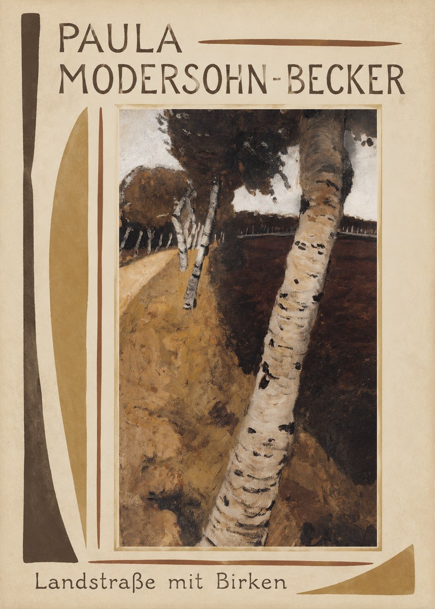 Paula Modersohn-Becker Landstraße Mit Birken No1 - Affiche
