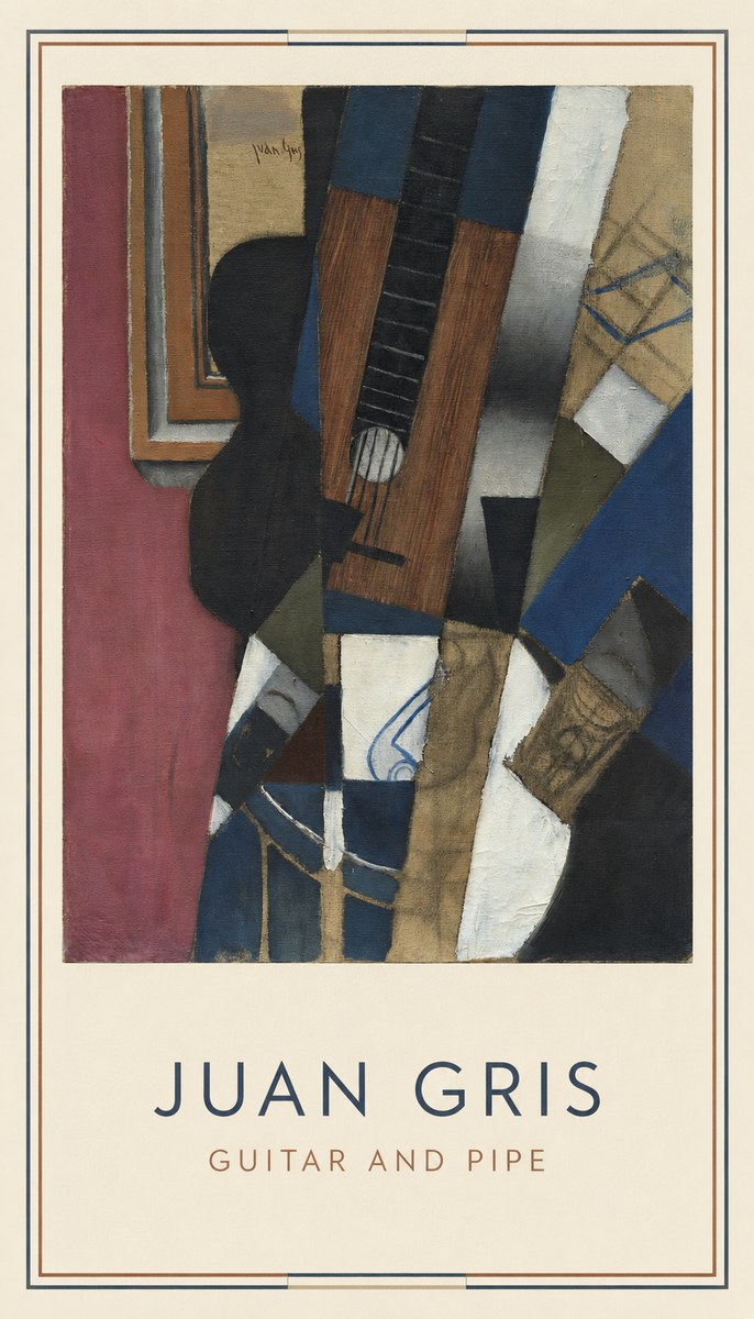 Juan Gris Guitar and Pipe I No4 - Affiche
