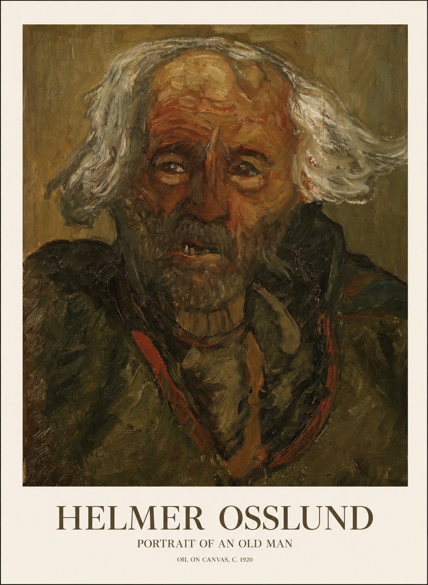 Helmer Osslund Portrait of an Old Man No1 - Affiche