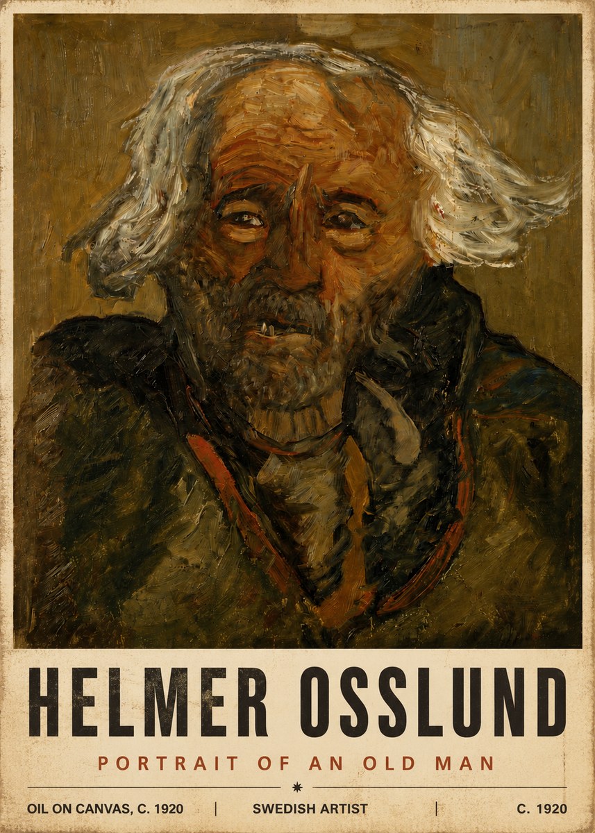 Helmer Osslund Portrait of an Old Man No6 - Affiche