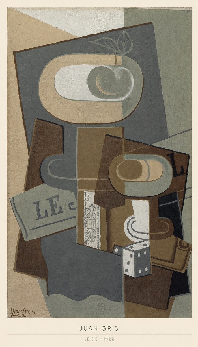 Juan Gris Le Dé No6 - Affiche