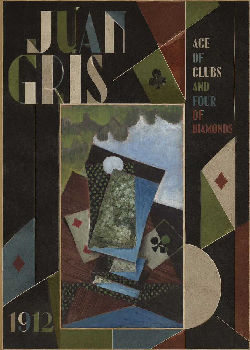Juan Gris Ace of Clubs and Four of Diamonds No5 - Affiche