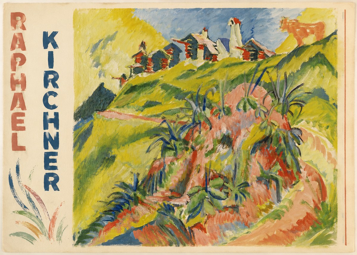 Raphael Kirchner Hillside Dwellings with Alpine Cow No5 - Affiche