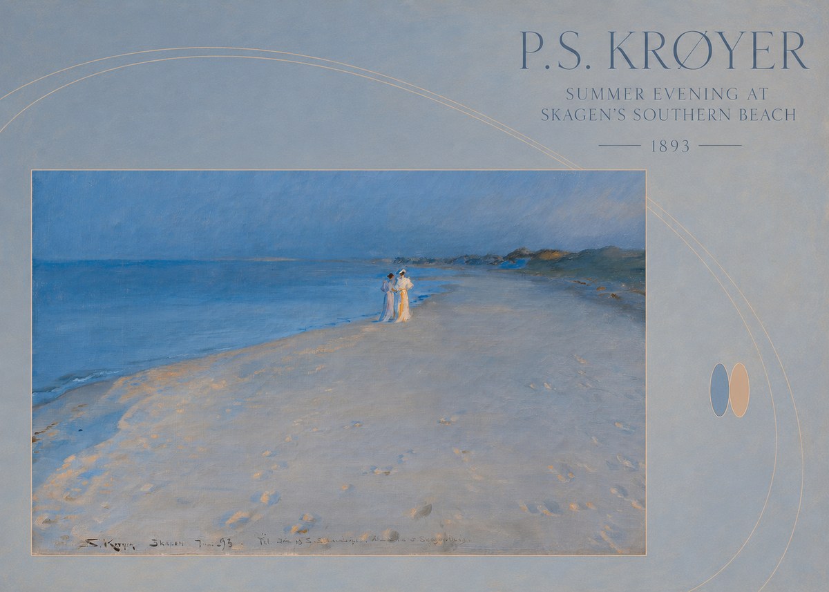 P.S. Krøyer Summer Evening at Skagen's Southern Beach No6 - Affiche