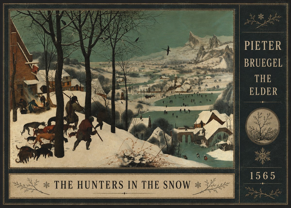 Pieter Bruegel The Hunters in the Snow I No4 - Affiche