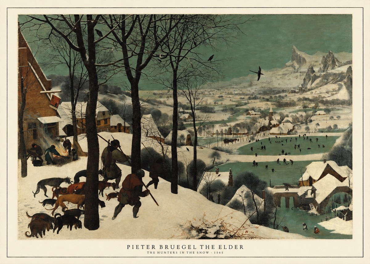Pieter Bruegel The Hunters in the Snow I No5 - Affiche