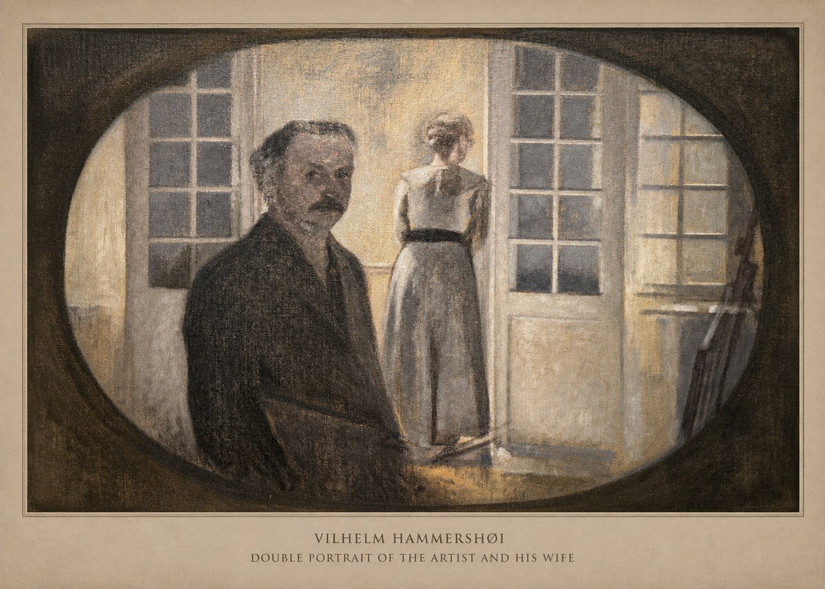 Vilhelm Hammershøi Double Portrait of the Artist and His Wife No6 - Affiche