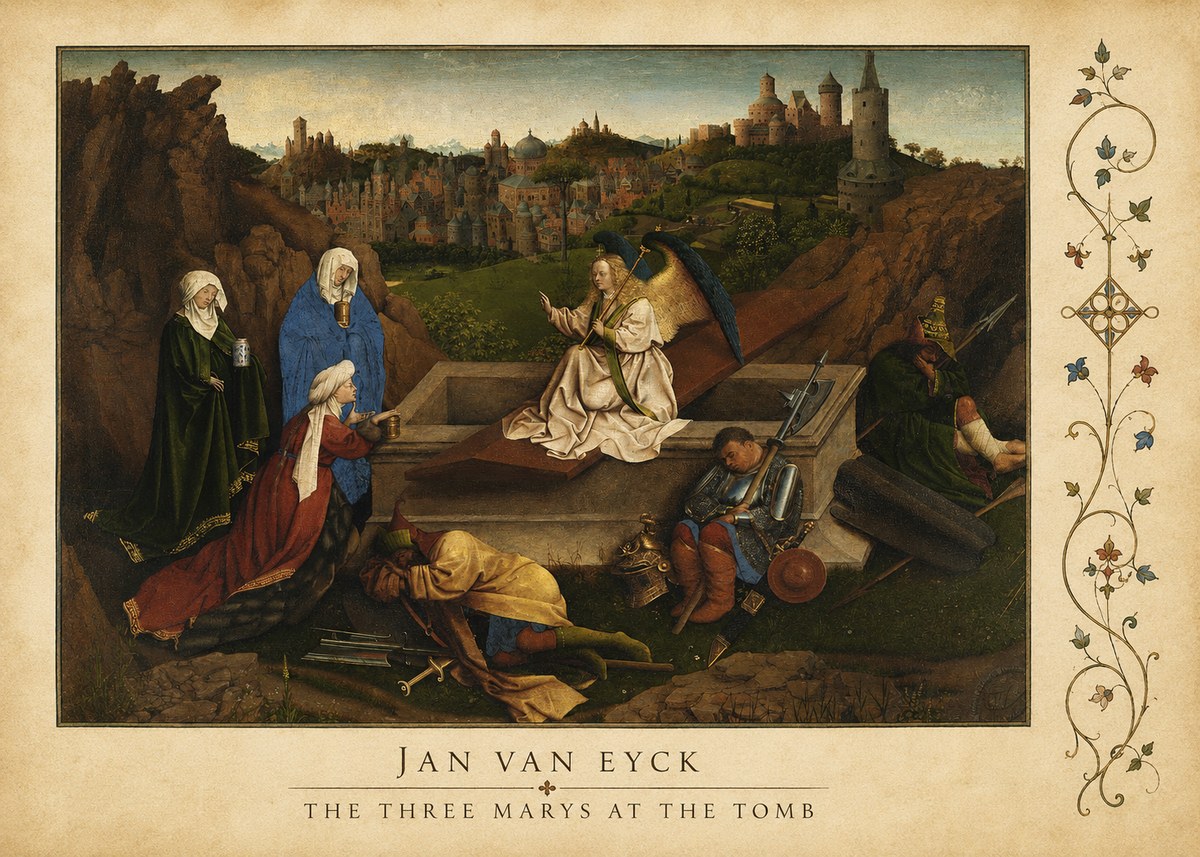 Jan van Eyck The Three Marys at the Tomb No4 - Affiche