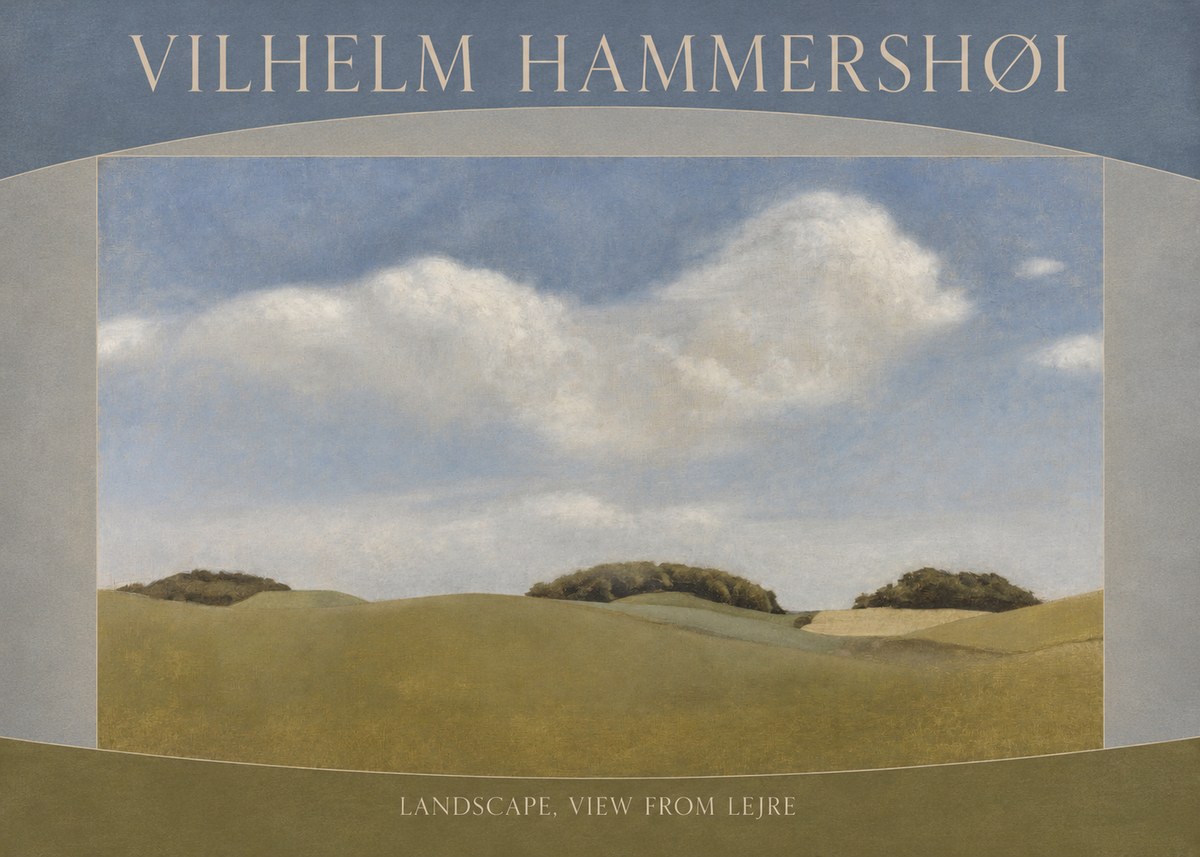 Vilhelm Hammershøi Landscape, View from Lejre No3 - Affiche