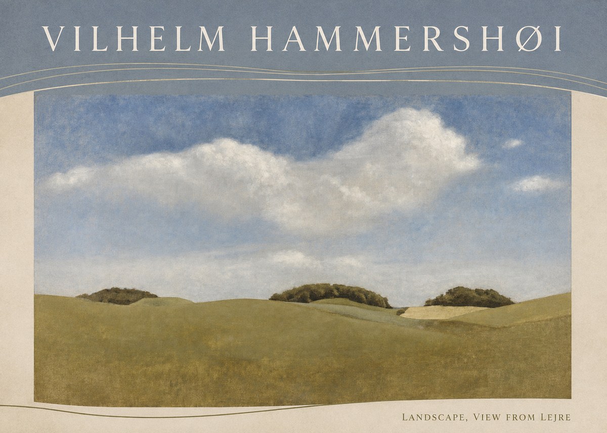 Vilhelm Hammershøi Landscape, View from Lejre No5 - Affiche