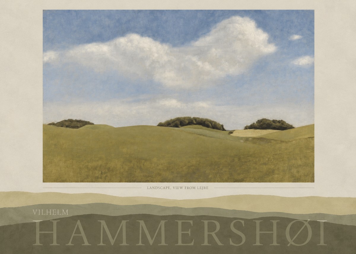 Vilhelm Hammershøi Landscape, View from Lejre No6 - Affiche