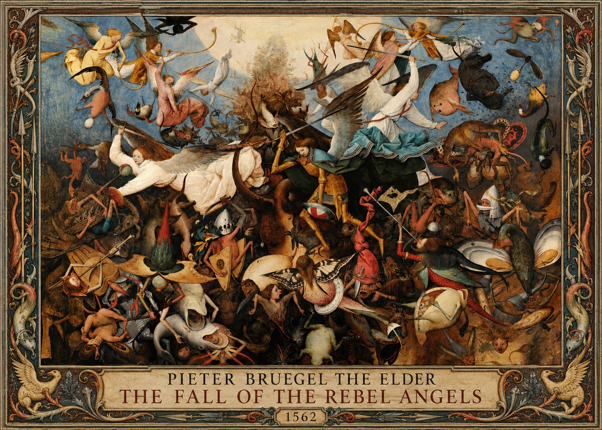 Pieter Bruegel The Fall of the Rebel Angels III No1 - Affiche