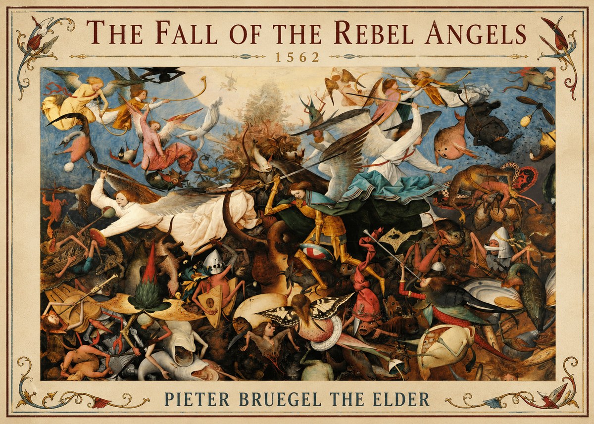 Pieter Bruegel The Fall of the Rebel Angels III No2 - Affiche