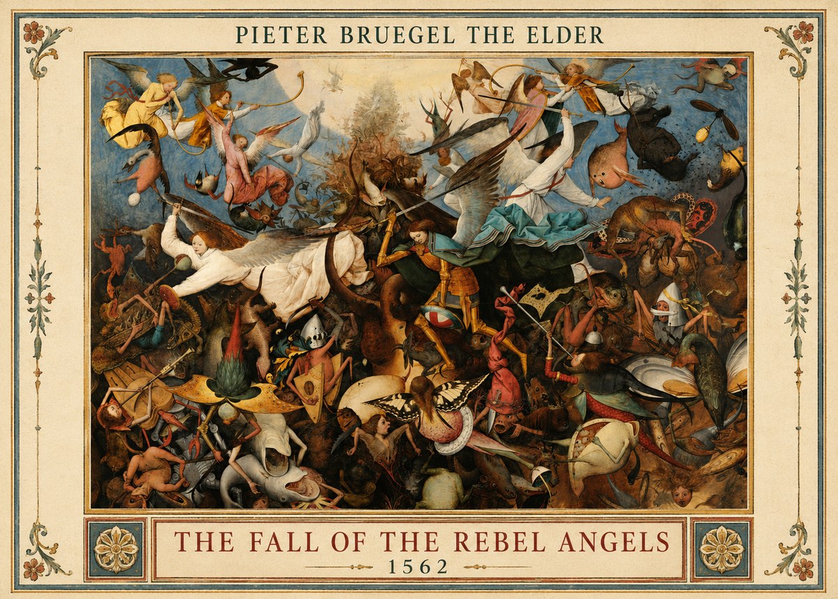 Pieter Bruegel The Fall of the Rebel Angels III No3 - Affiche
