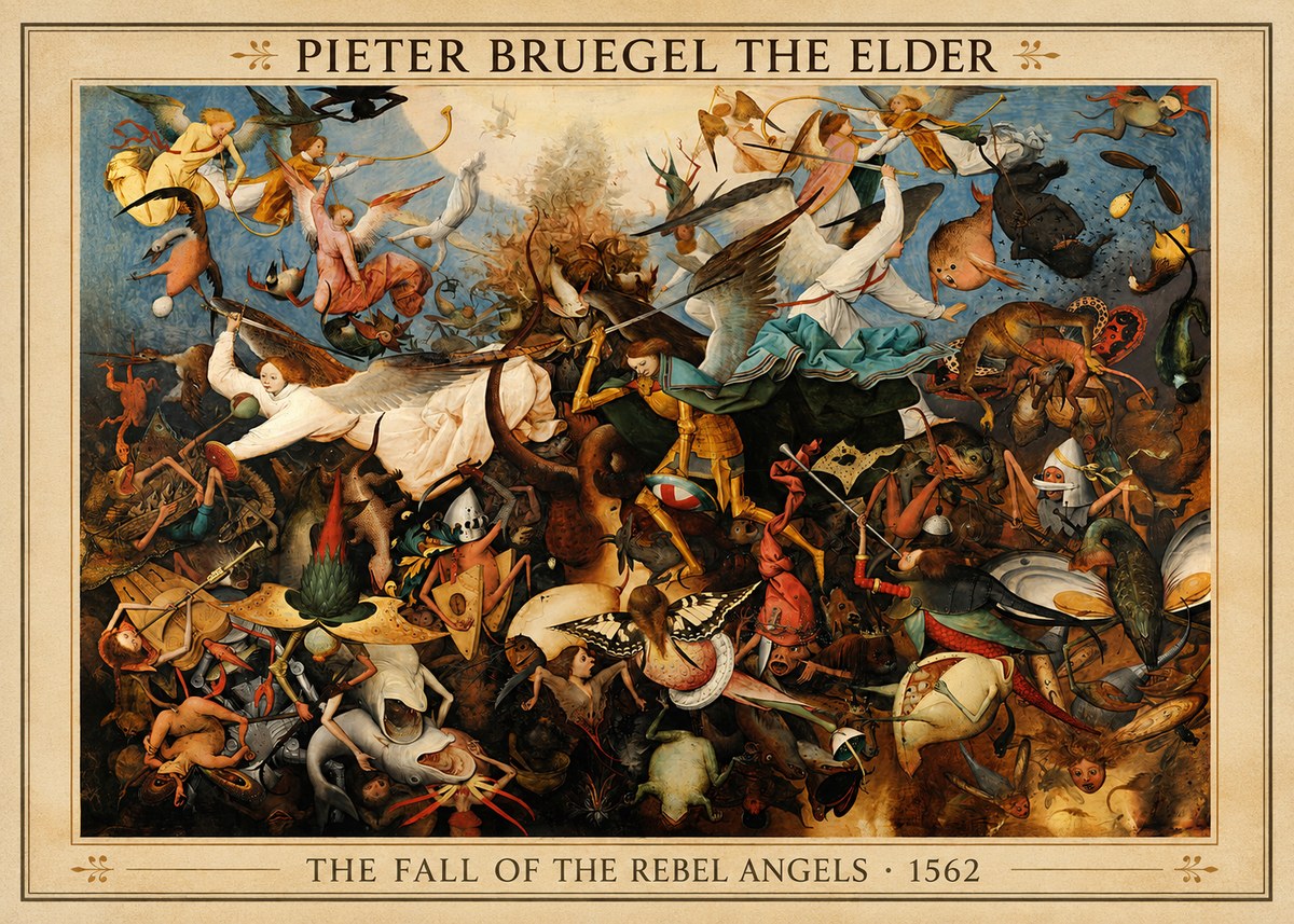 Pieter Bruegel The Fall of the Rebel Angels III No4 - Affiche