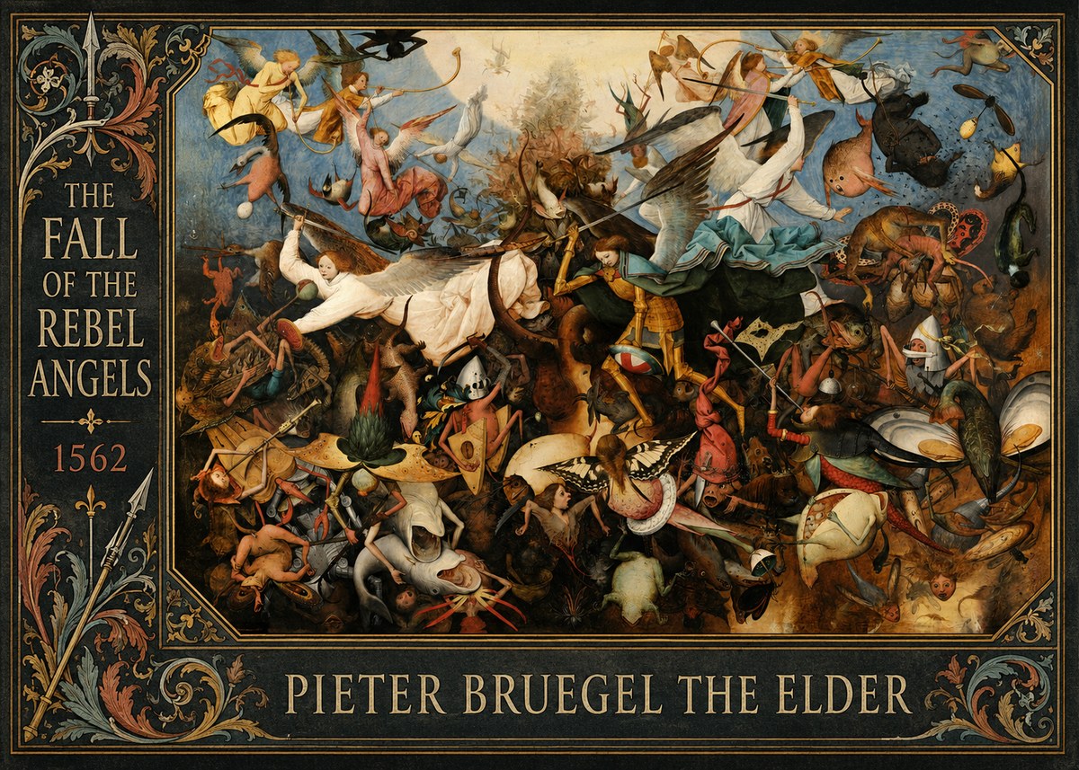Pieter Bruegel The Fall of the Rebel Angels III No6 - Affiche
