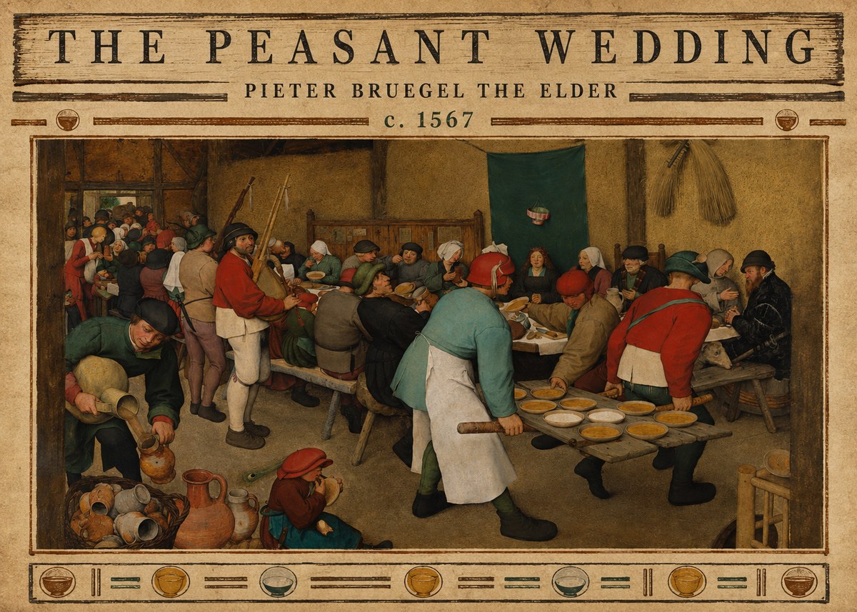 Pieter Bruegel The Peasant Wedding V No3 - Affiche