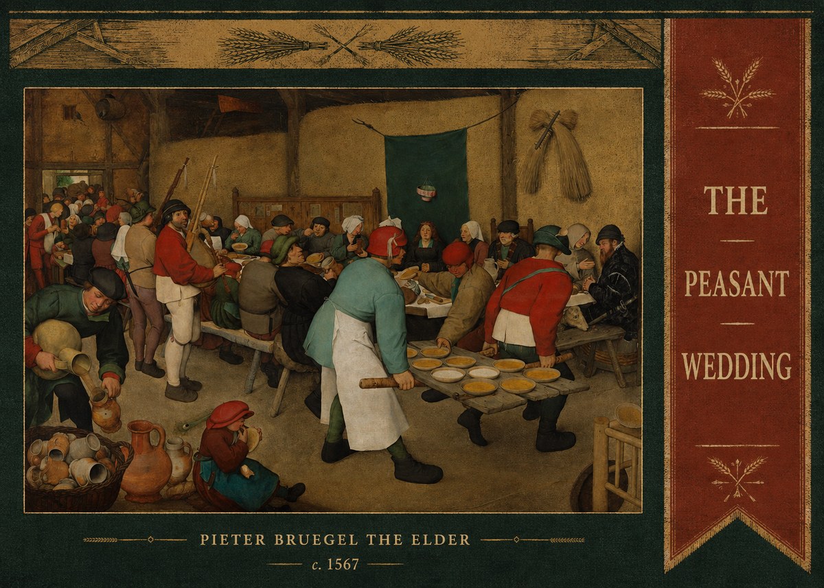 Pieter Bruegel The Peasant Wedding V No4 - Affiche