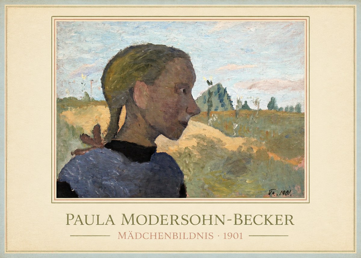 Paula Modersohn-Becker Mädchenbildnis · 1901 No4 - Affiche