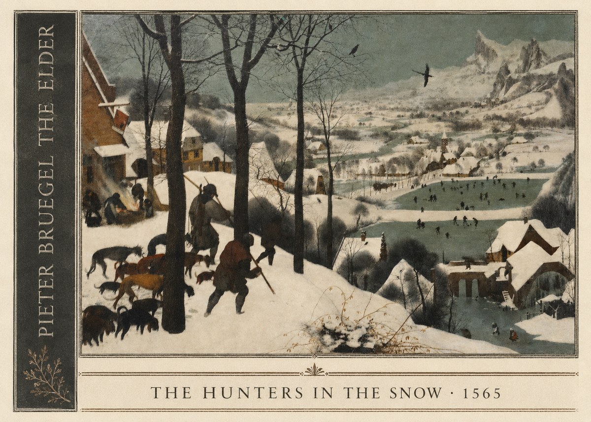 Pieter Bruegel The Hunters in the Snow II No2 - Affiche
