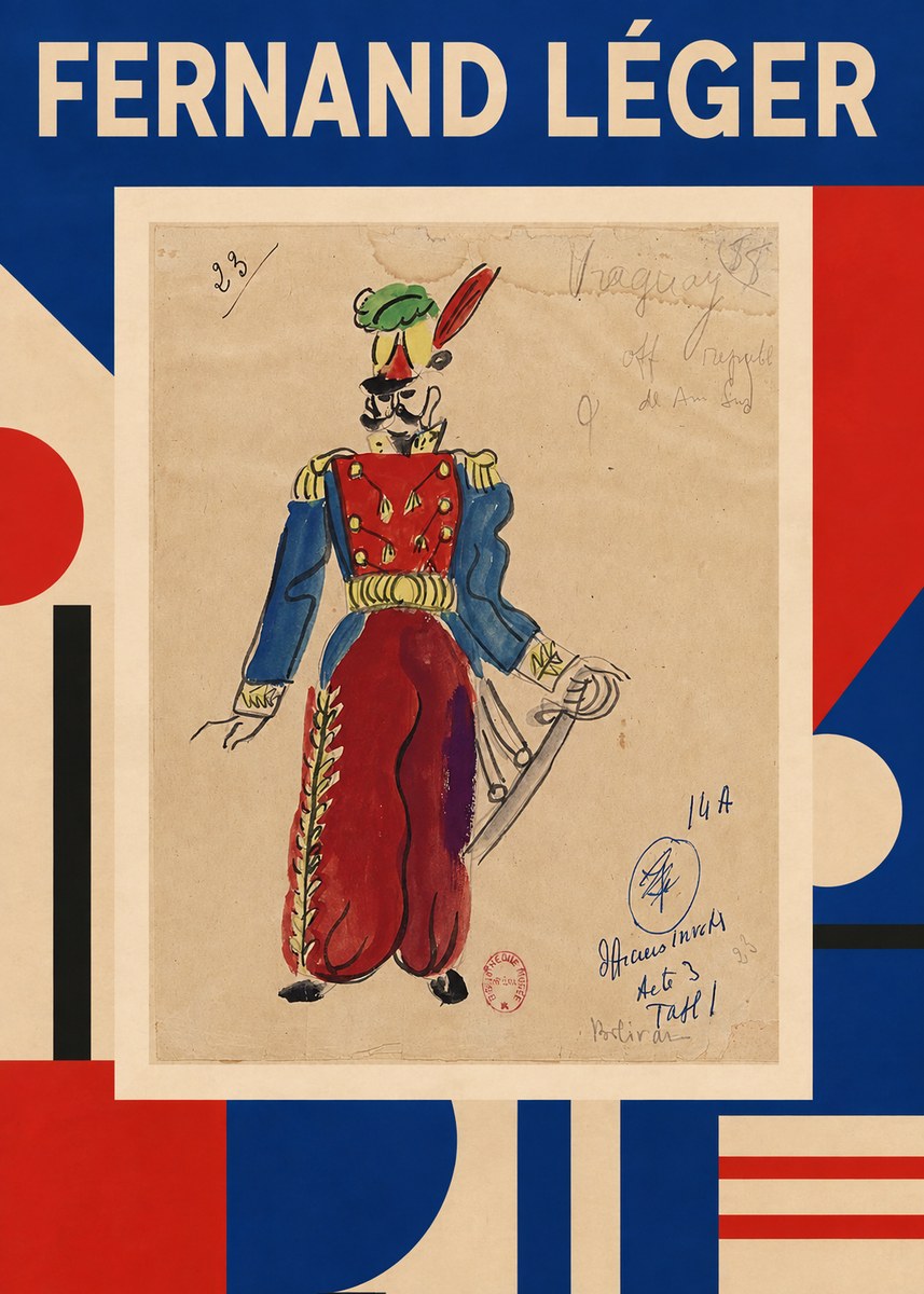 Fernand Léger Officier Invers, Bolívar No1 - Affiche