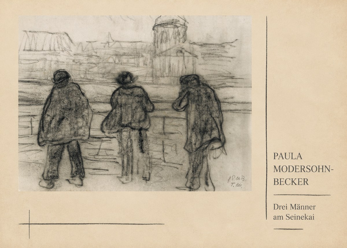 Paula Modersohn-Becker Drei Männer Am Seinekai No3 - Affiche