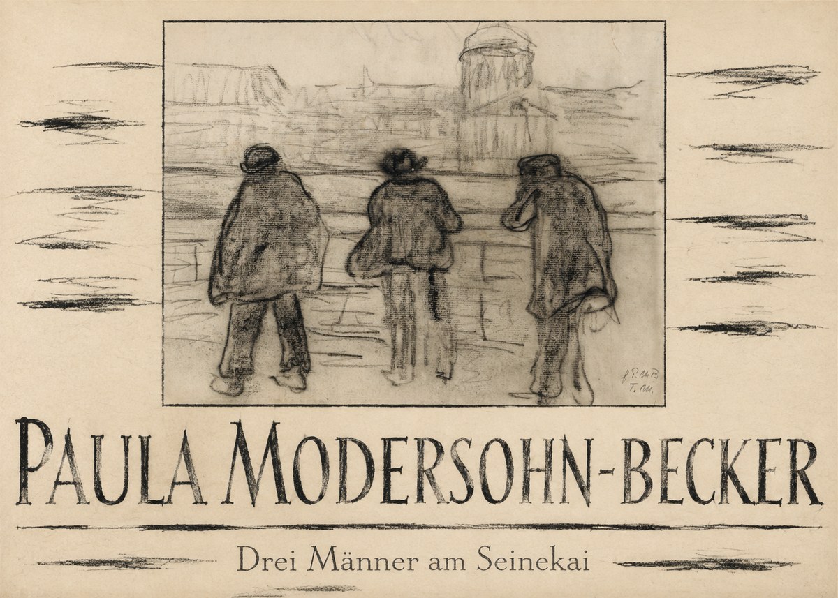 Paula Modersohn-Becker Drei Männer Am Seinekai No4 - Affiche