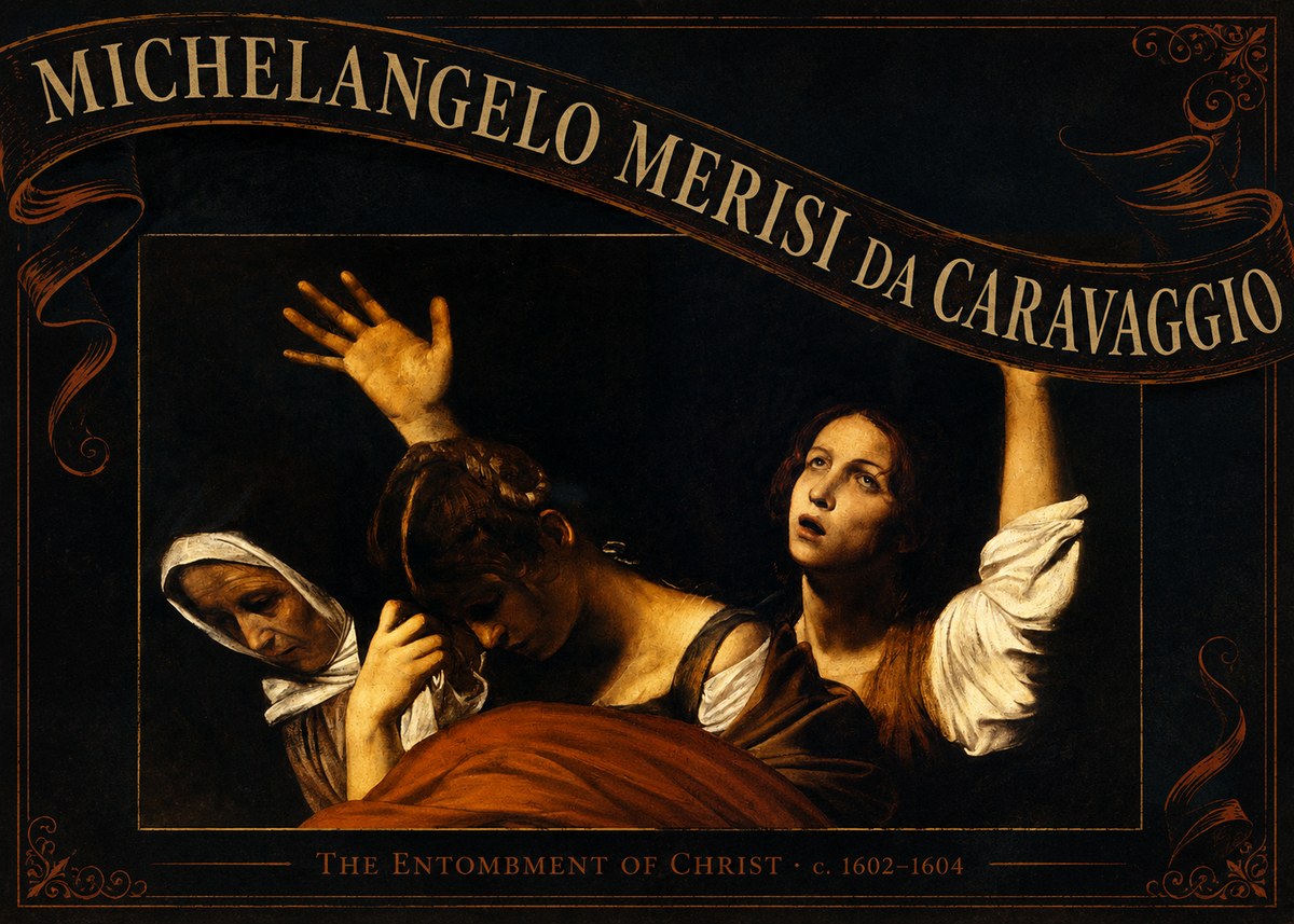 Michelangelo Merisi da Caravaggio The Entombment of Christ I No6 - Affiche