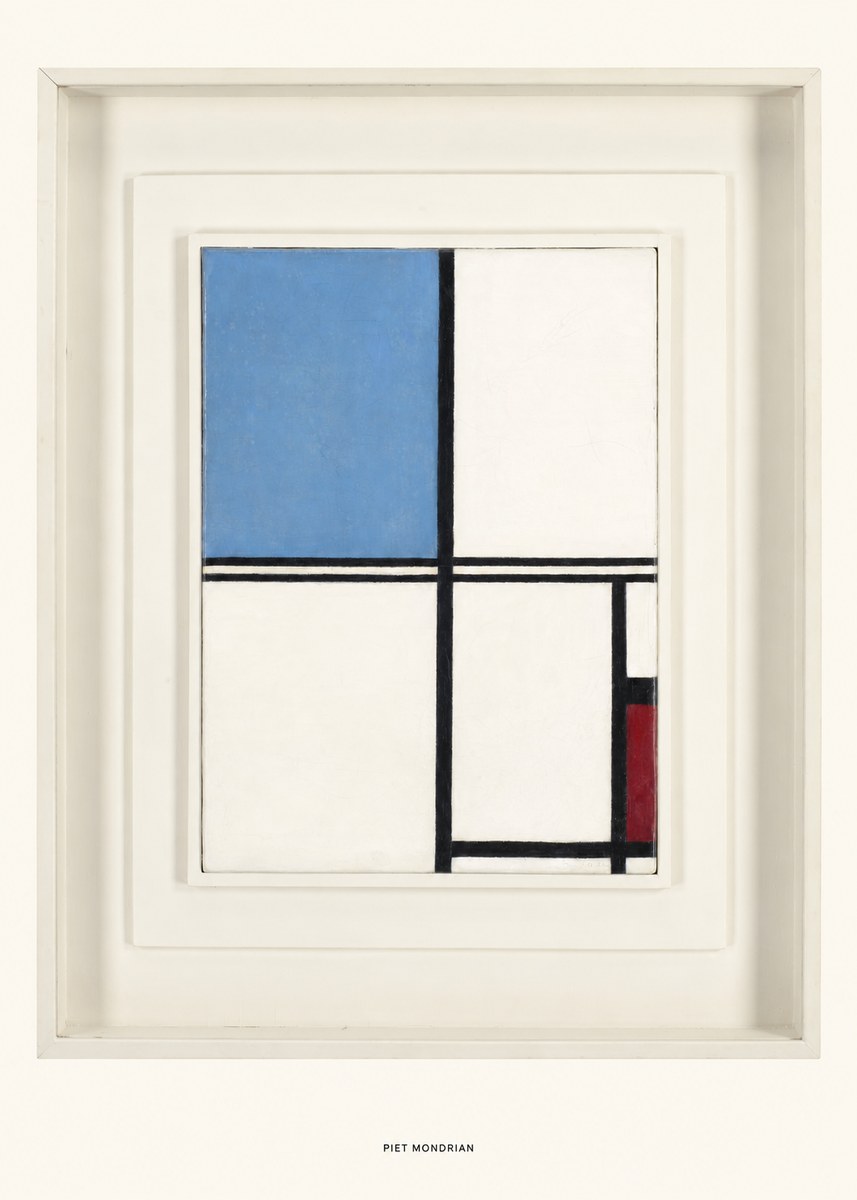 Piet Mondrian Composition with Blue and Red No5 - Affiche