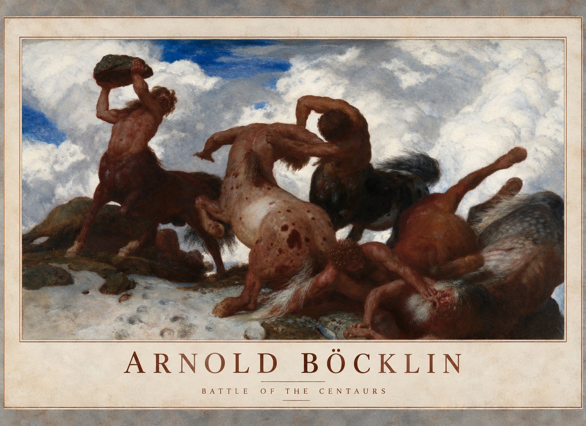 Arnold Böcklin Kentaurenkampf No6 - Affiche