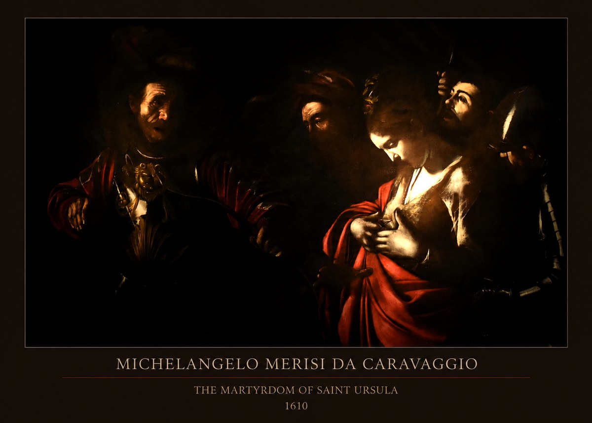 Michelangelo Merisi da Caravaggio The Martyrdom of Saint Ursula No5 - Affiche
